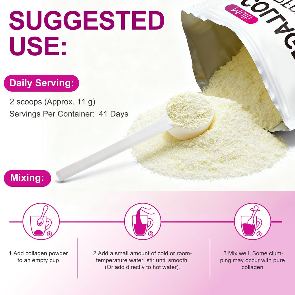 Unflavored Hydrolyzed Collagen Peptides Powder 16 oz H583155
