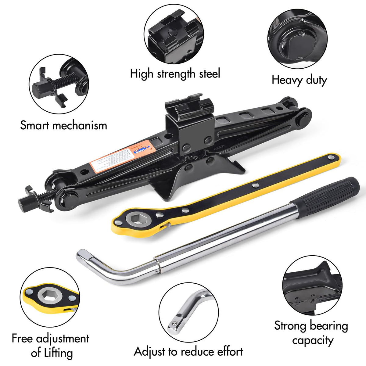 2 Ton Scissor Car Jack with Lug Wrench O95589