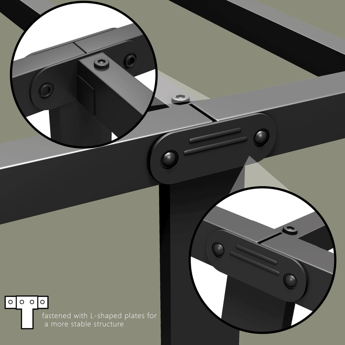 Queen Size Metal Bed Frame with Storage Space K623869