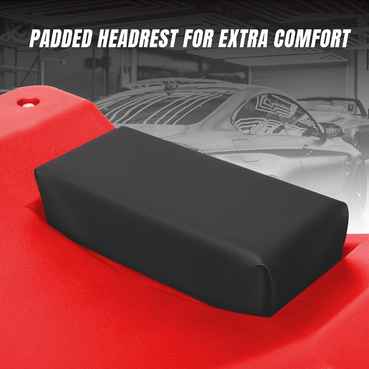 40" Plastic Rolling Creeper with Padded Headrest and 6 Casters B58362