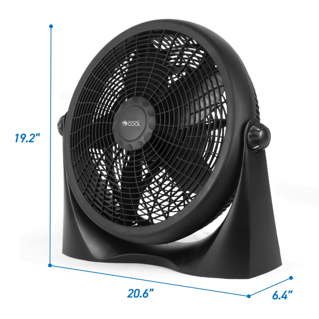 16 Inch High Velocity Floor Fan, Black D989