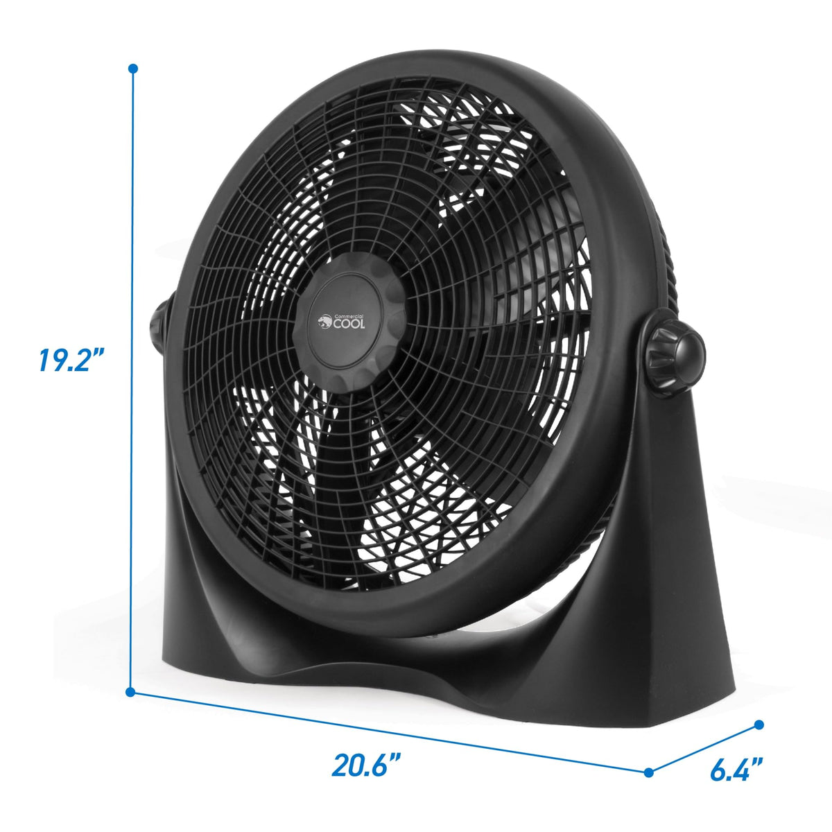 16 Inch High Velocity Floor Fan, Black D989