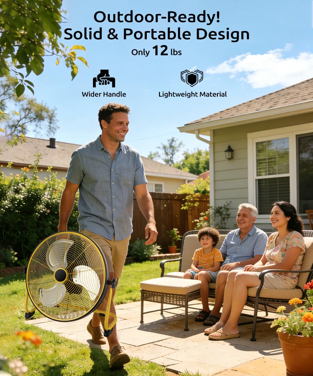 20" Rechargeable Floor Fan with Detachable Batteries A297952