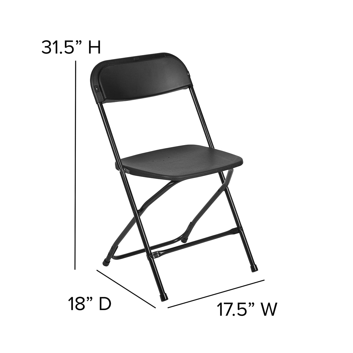 Black Plastic Folding Chair 10-Pack J421