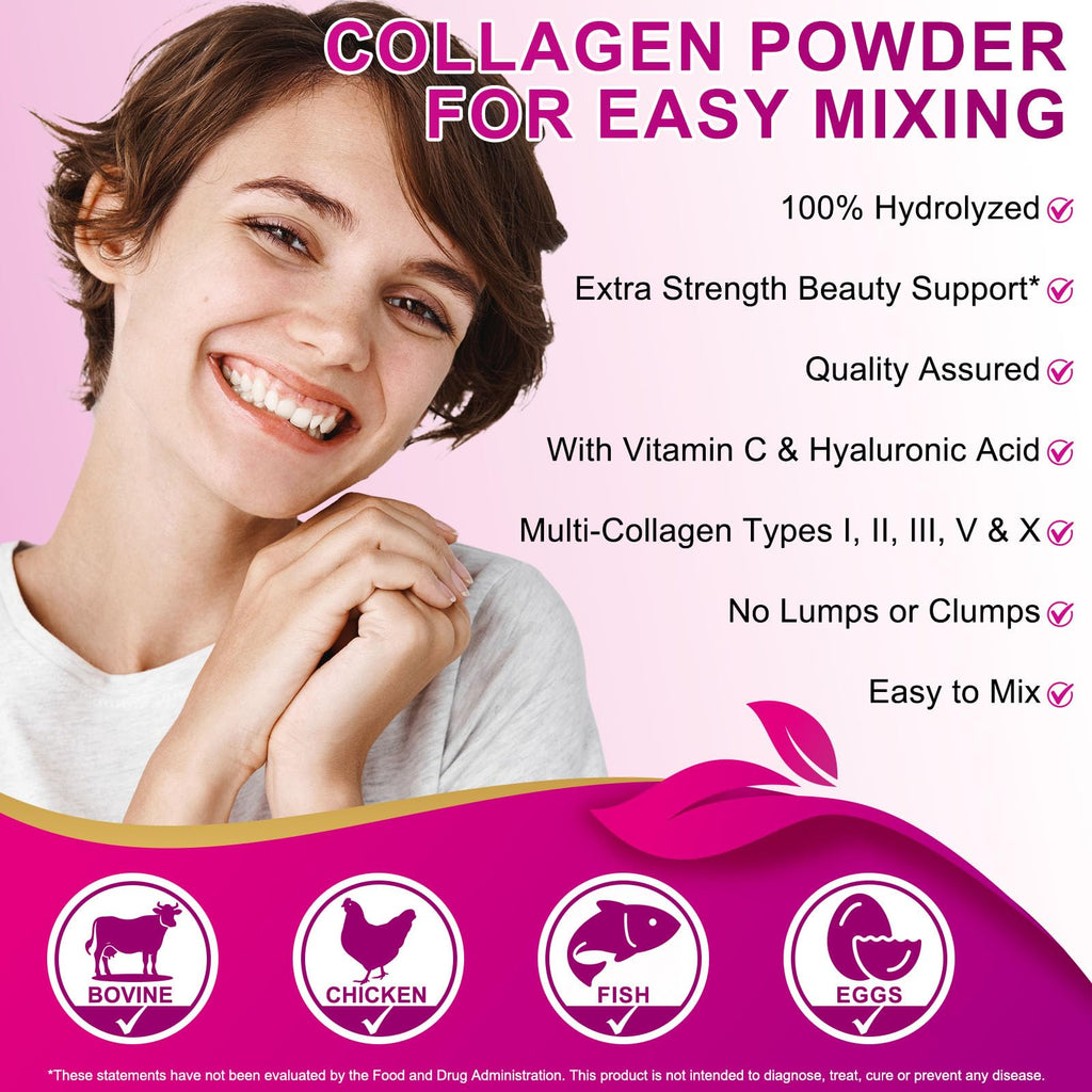 Unflavored Hydrolyzed Collagen Peptides Powder 16 oz H583155