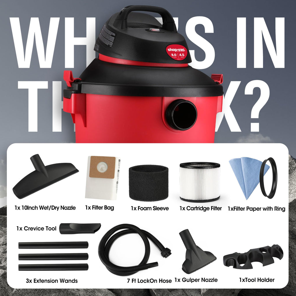 8 Gallon 4.5-Peak HP Wet/Dry Vacuum C545