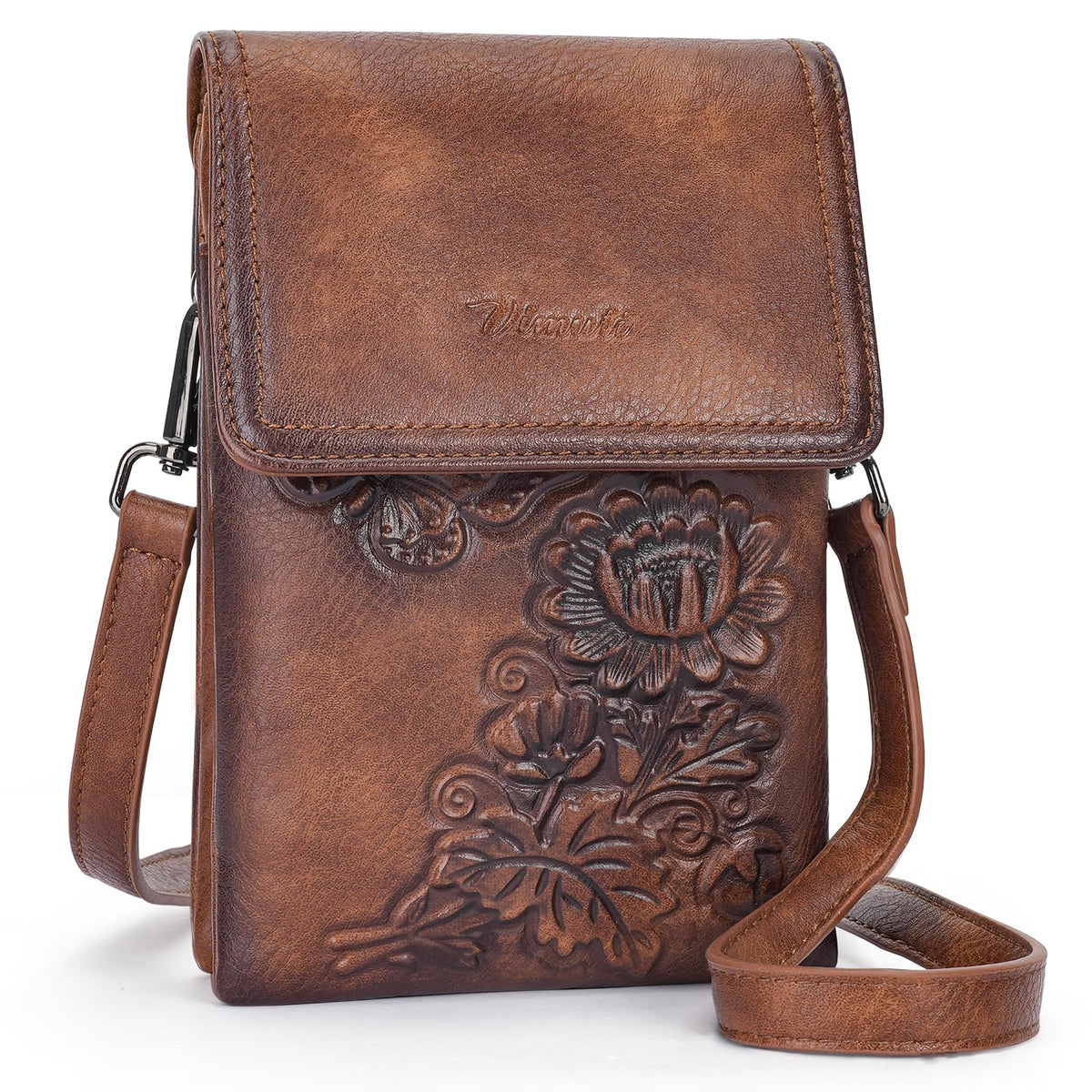 Small Embossed Flower Crossbody Bag Q226758