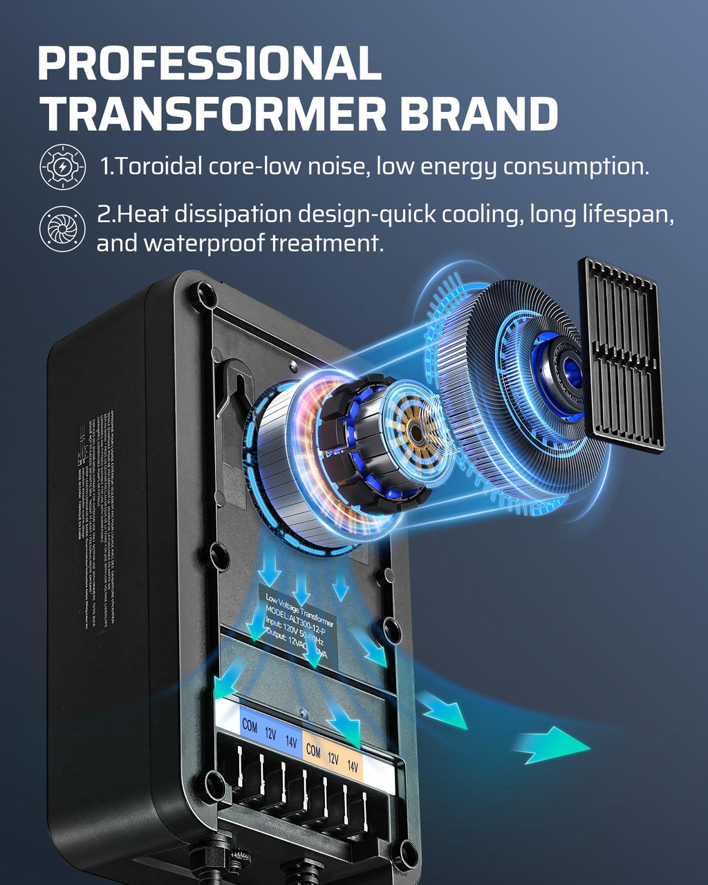 200W Low Voltage Transformer with Photocell Sensor & Timer V3310