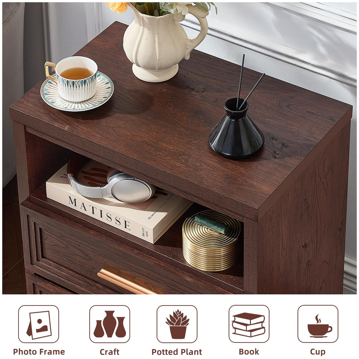 24'' Wide 2 Drawer Wood Nightstand K78257