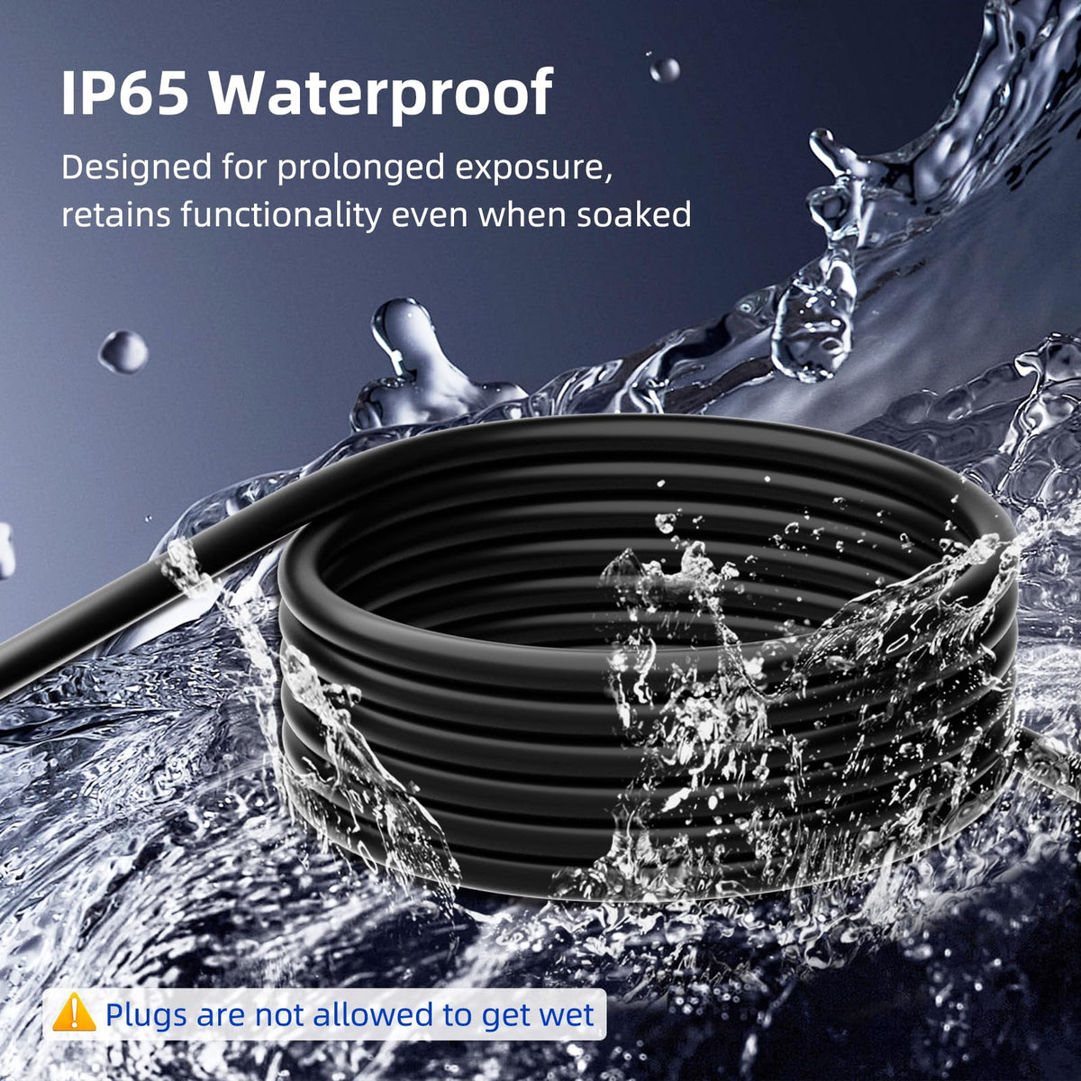 100 FT 3 Outlet Outdoor Extension Cord Waterproof 16/3 SJTW Black N820733