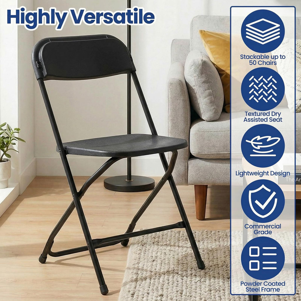 Black Plastic Folding Chairs U914