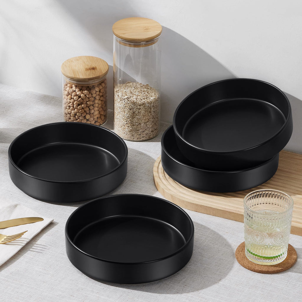 Black 18-Piece Stoneware Dinnerware Set for 6 P225582
