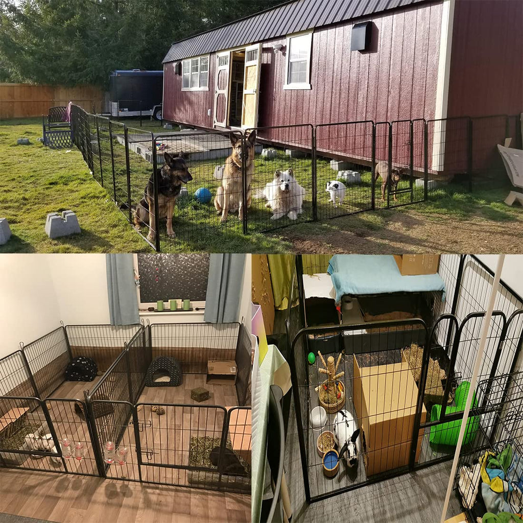 Heavy Duty Metal Fold Dog Playpen with Safety Door, 24 inch W978