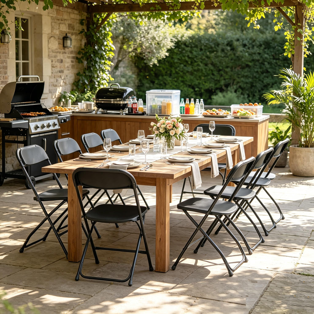 Black Plastic Folding Chairs U914