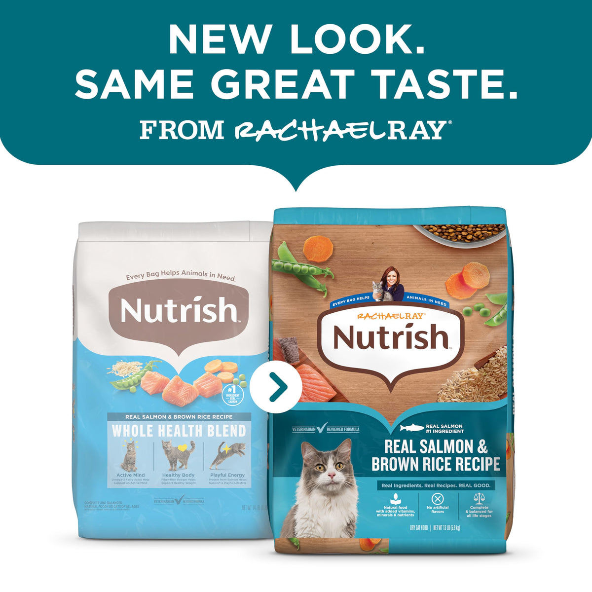 Salmon & Brown Rice Recipe Dry Cat Food 14 lb. Bag P745460