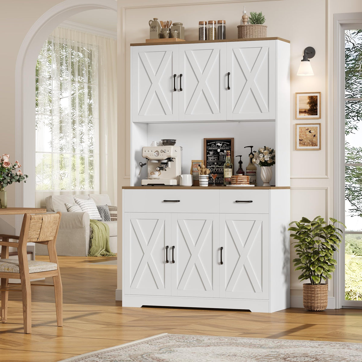 White Kitchen Pantry Storage Cabinet R284800