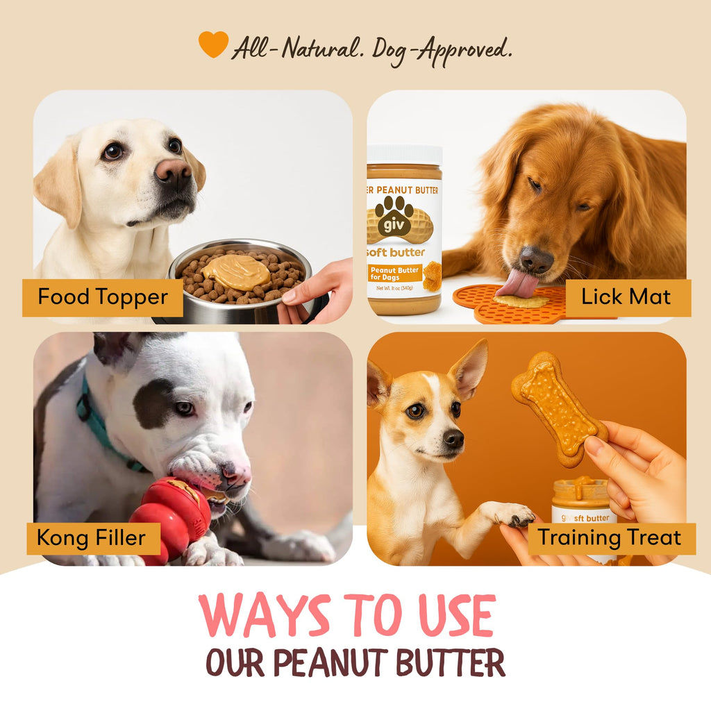 All Natural Peanut Butter for Dogs, 2 Ingredients, 4oz Pouches I78385
