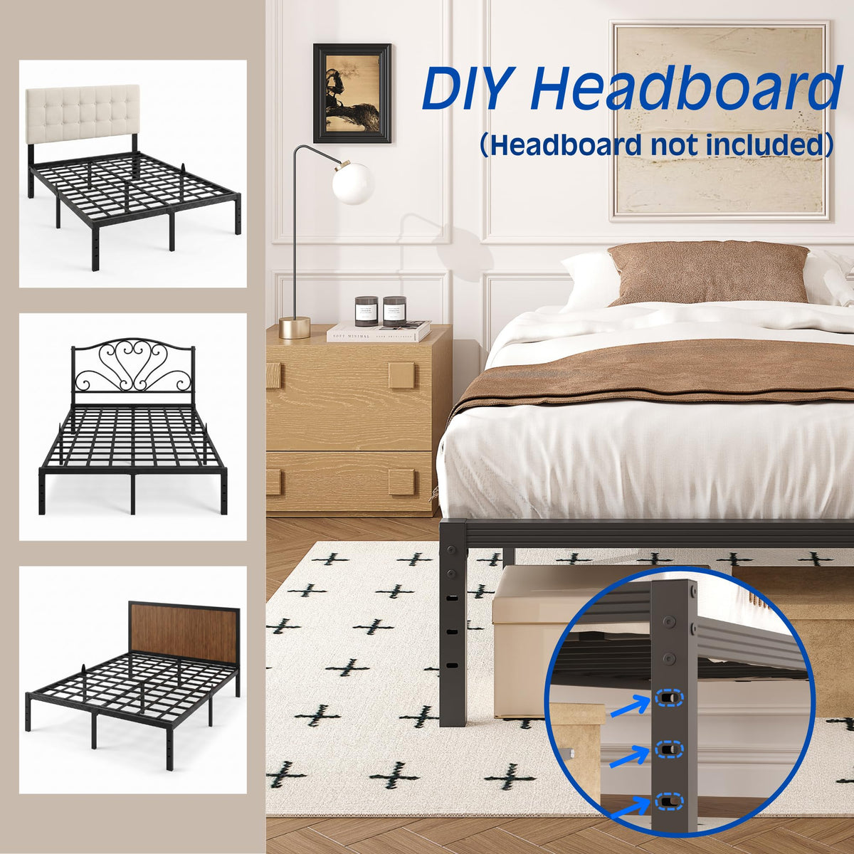 Queen Metal Platform Bed Frame T627049
