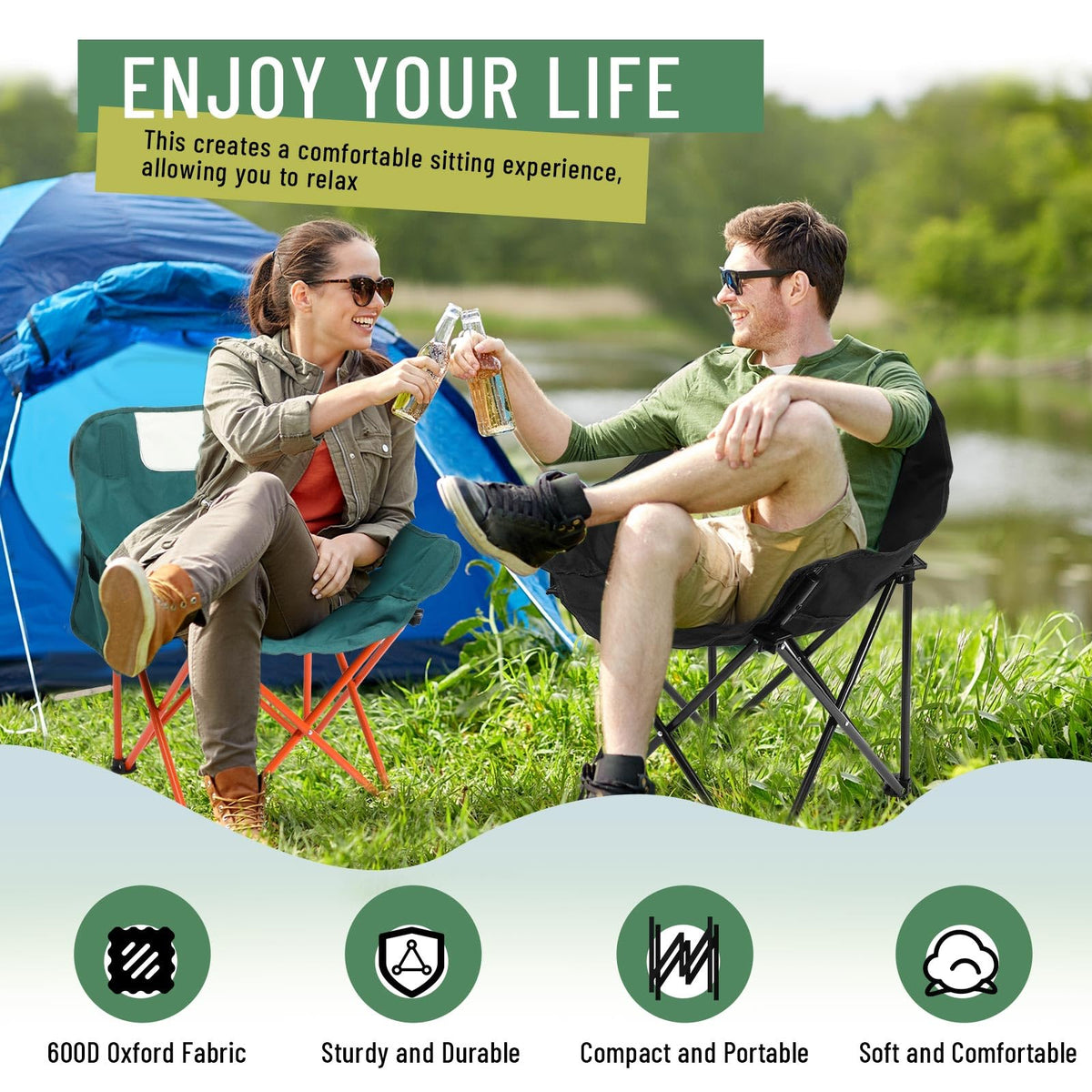 2 Pack Folding Camping Chairs O988122