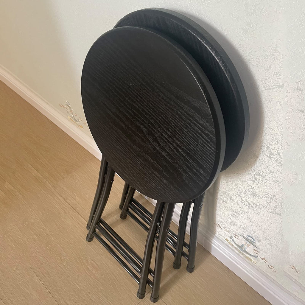 Folding Stool Round Wooden Board X298037