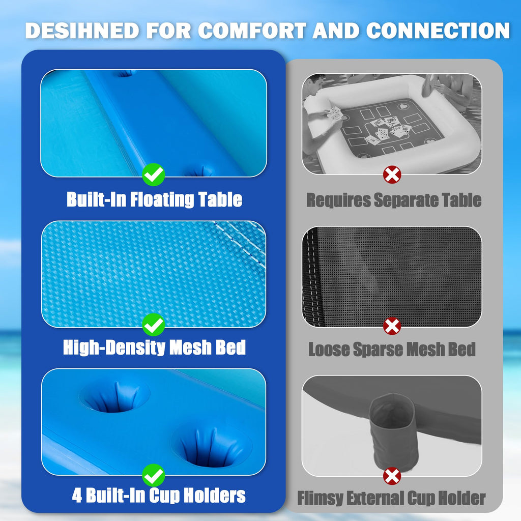 Inflatable Water Hammock with Cup Holders A286597