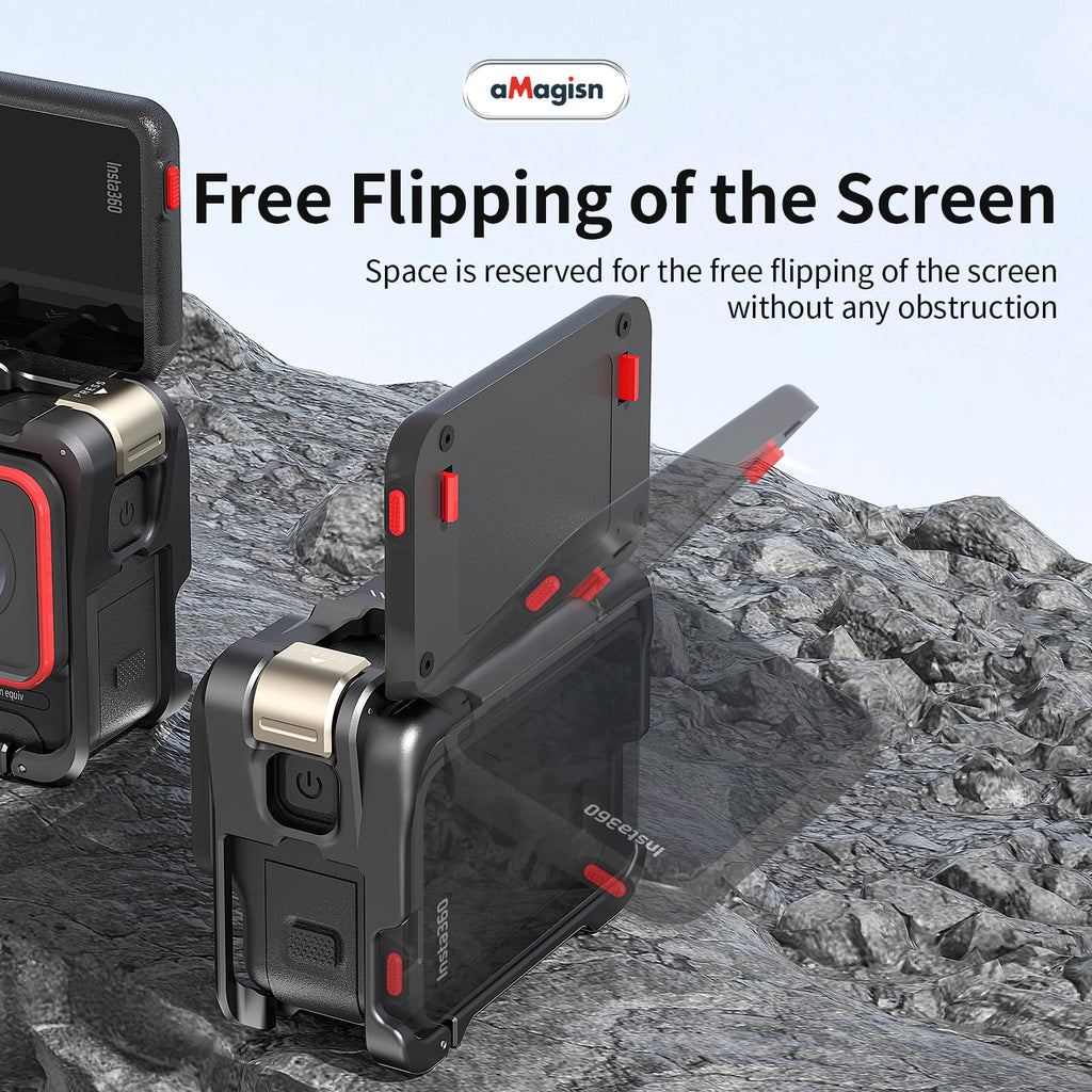 Aluminum Metal Frame Cage Case Bag with Silicone Lens Cap Screen Protector Camera Accessories Kit R342