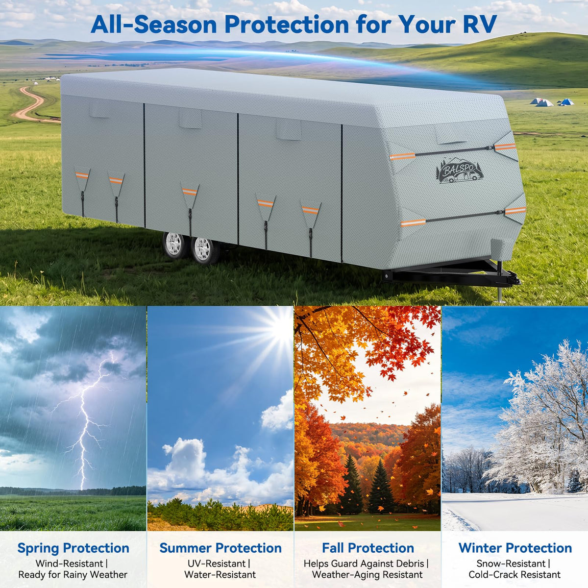Heavy Duty Waterproof RV Cover 14-16ft V8454