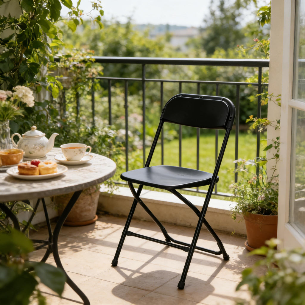 Black Plastic Folding Chairs U914