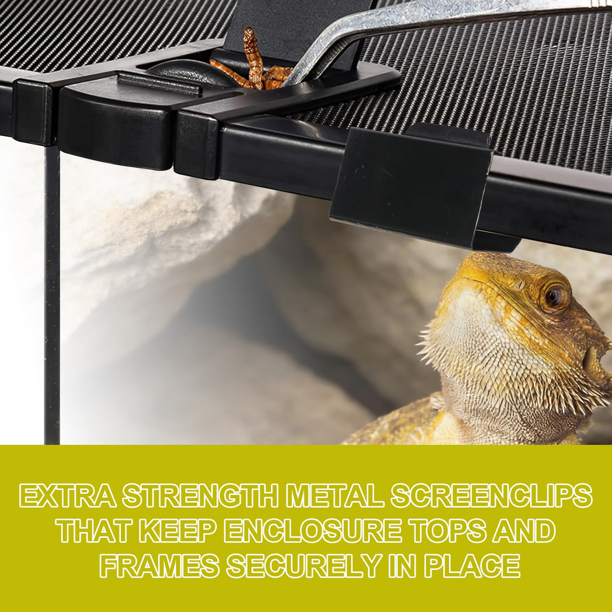 Heavy Duty Screen Clips for Reptile Terrarium Covers I3761