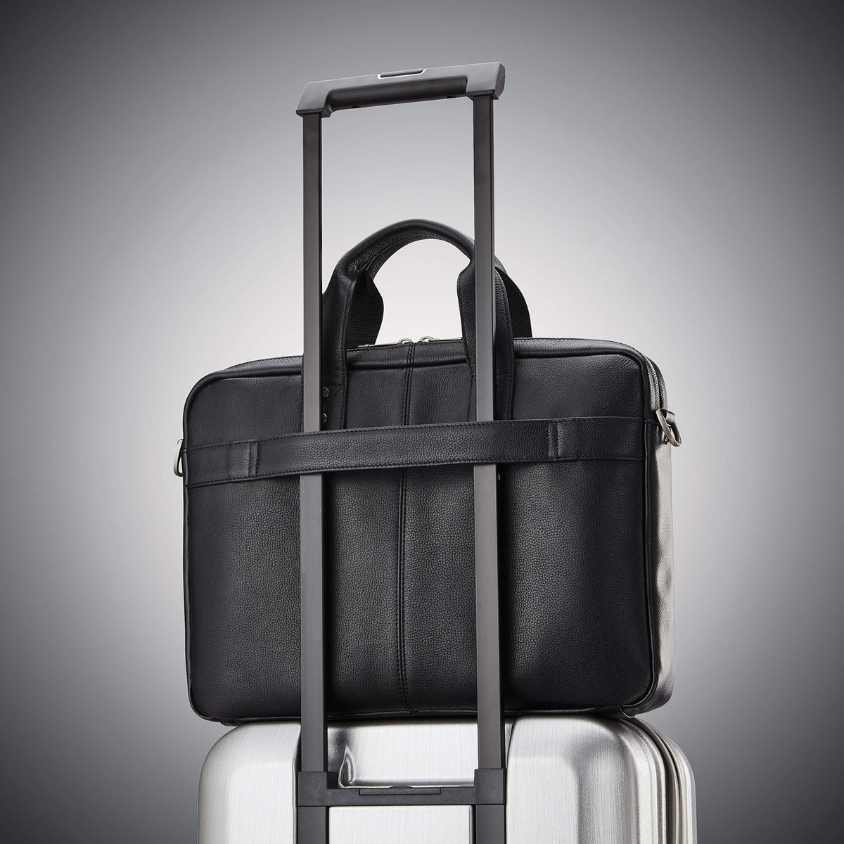 Black Leather Slim Brief D709309