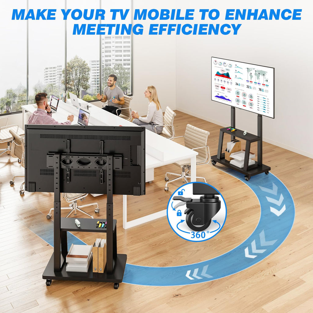 Mobile TV Cart Rolling TV Stand for 37-75 inch TVs P5314