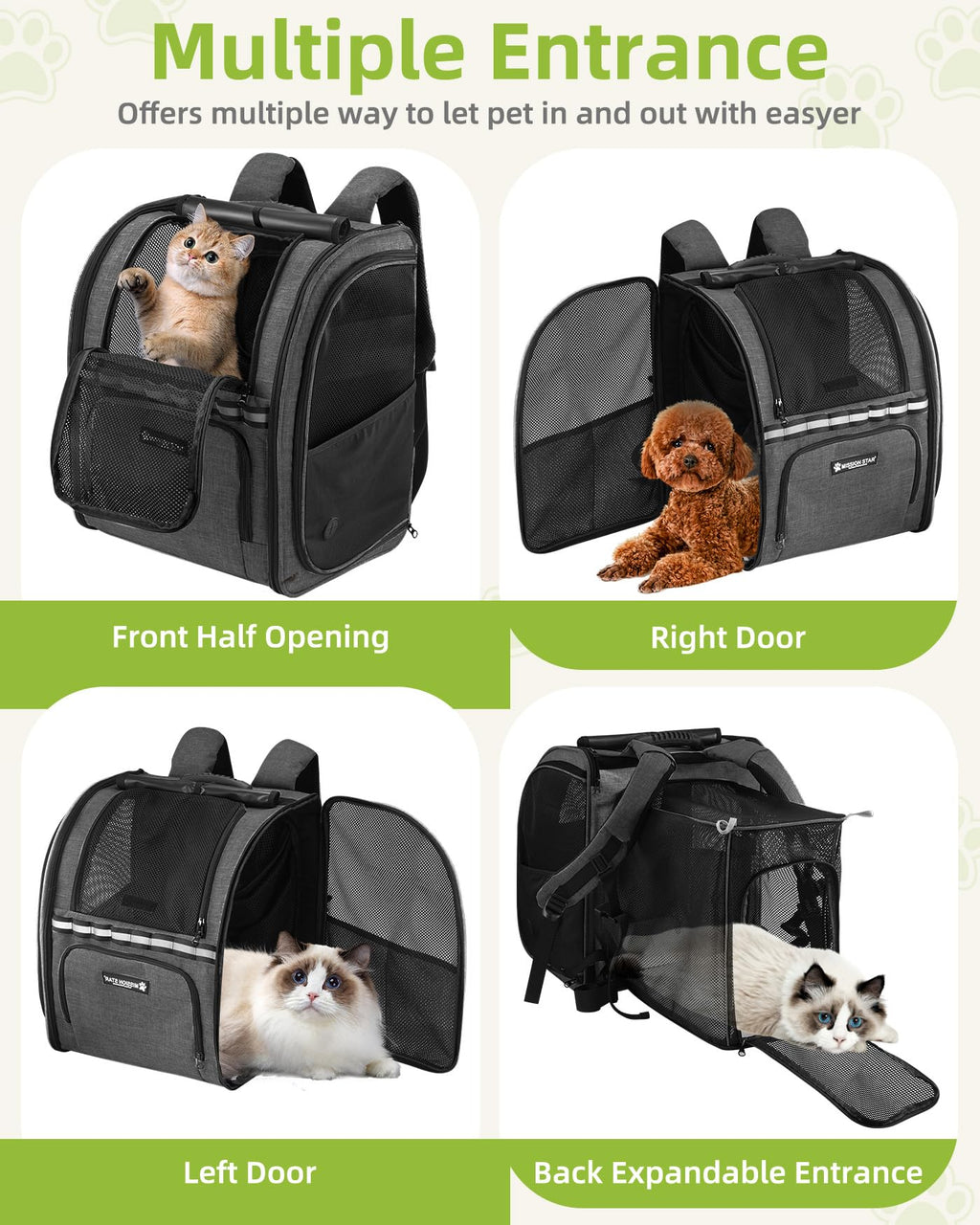 Expandable Breathable Mesh Cat Dog Carrier Backpack P242954