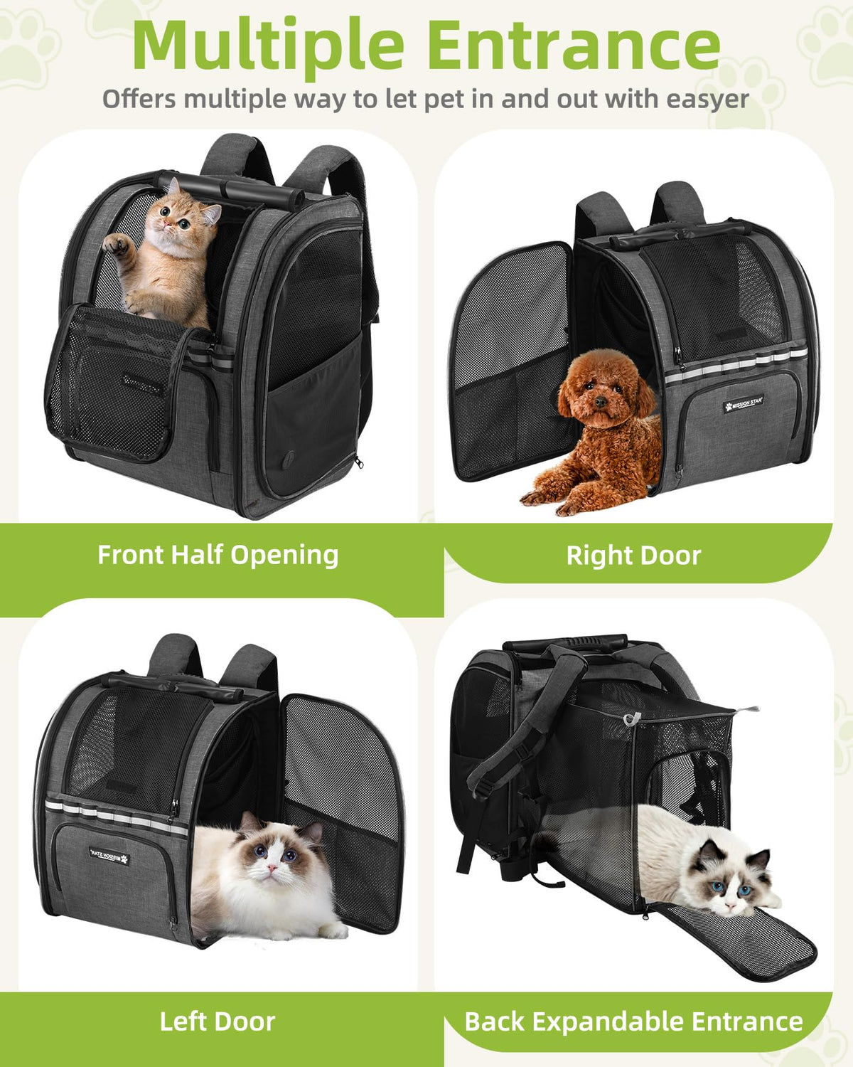 Expandable Breathable Mesh Cat Dog Carrier Backpack P242954