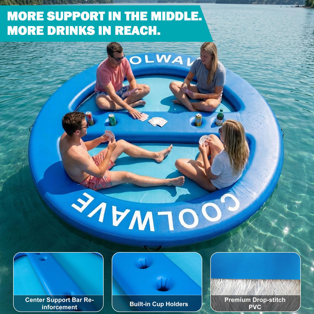 Inflatable Water Hammock with Cup Holders A286597