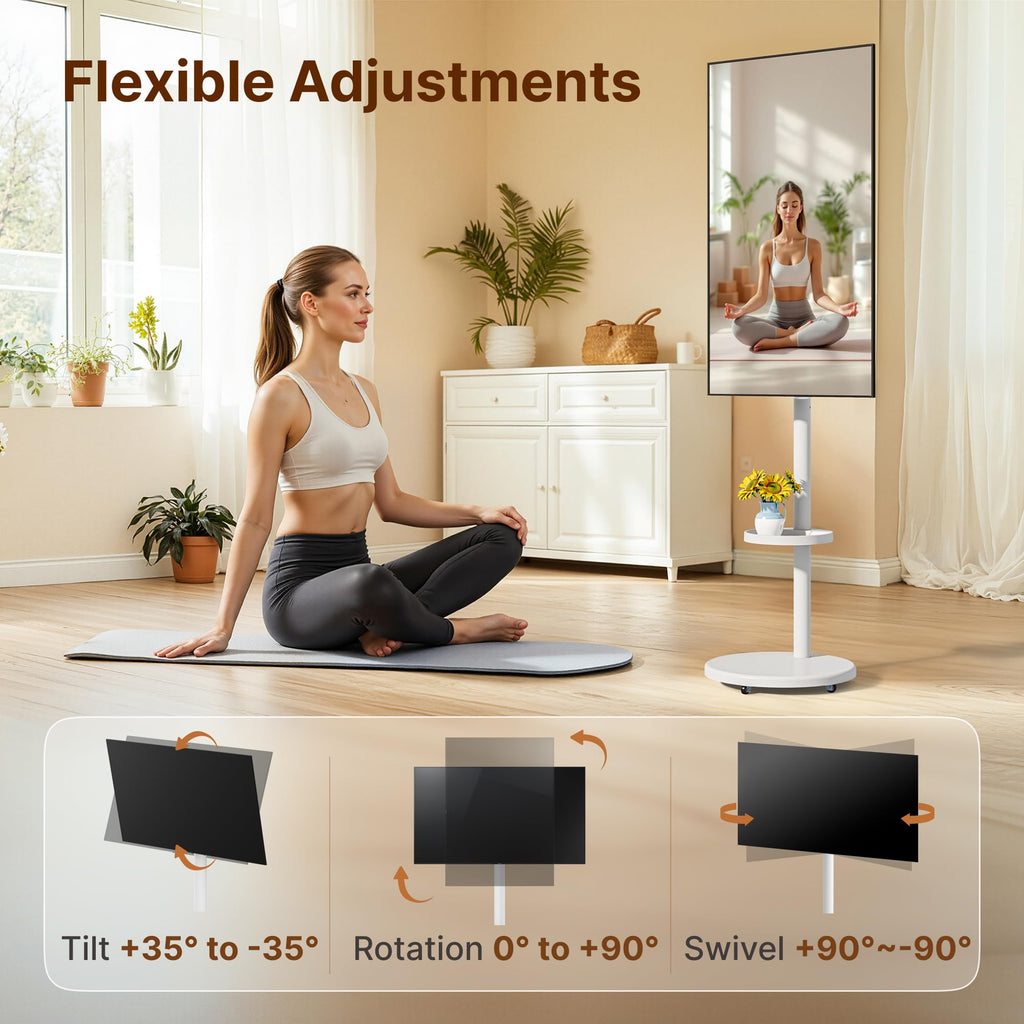 White Rolling TV Stand H2984