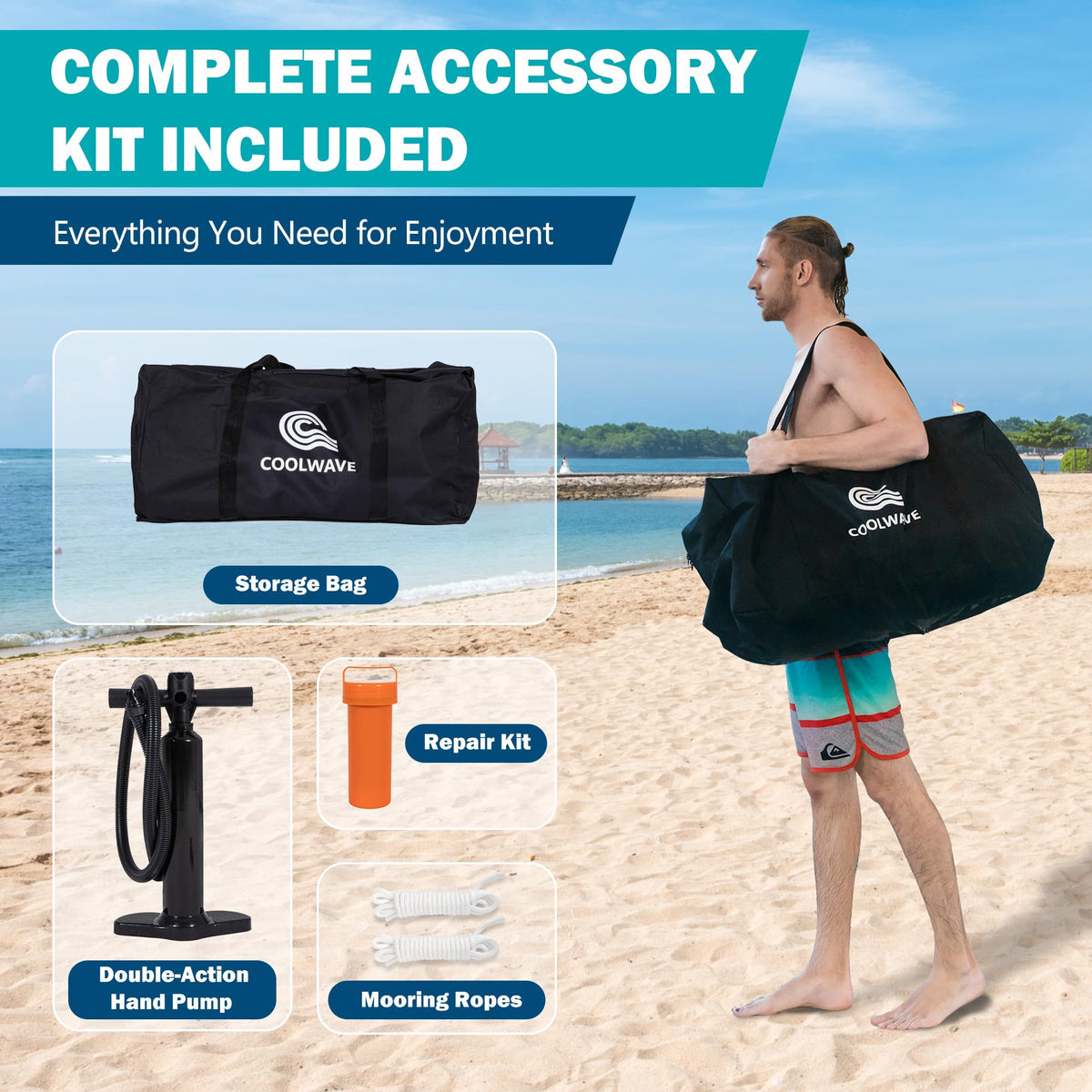 Inflatable Water Hammock with Cup Holders A286597