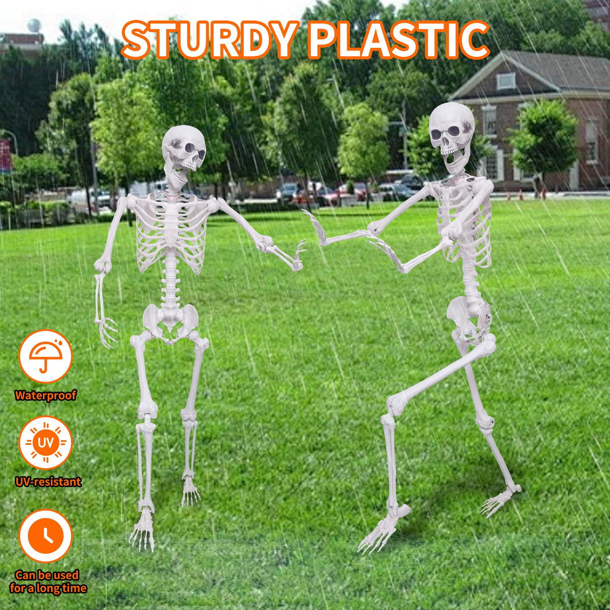5.4Ft Posable Life Size Skeletons with Movable Joints W850424