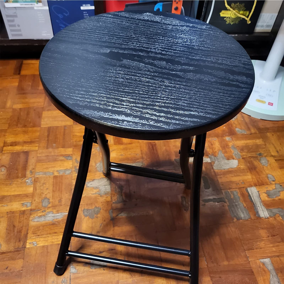 Folding Stool Round Wooden Board X298037