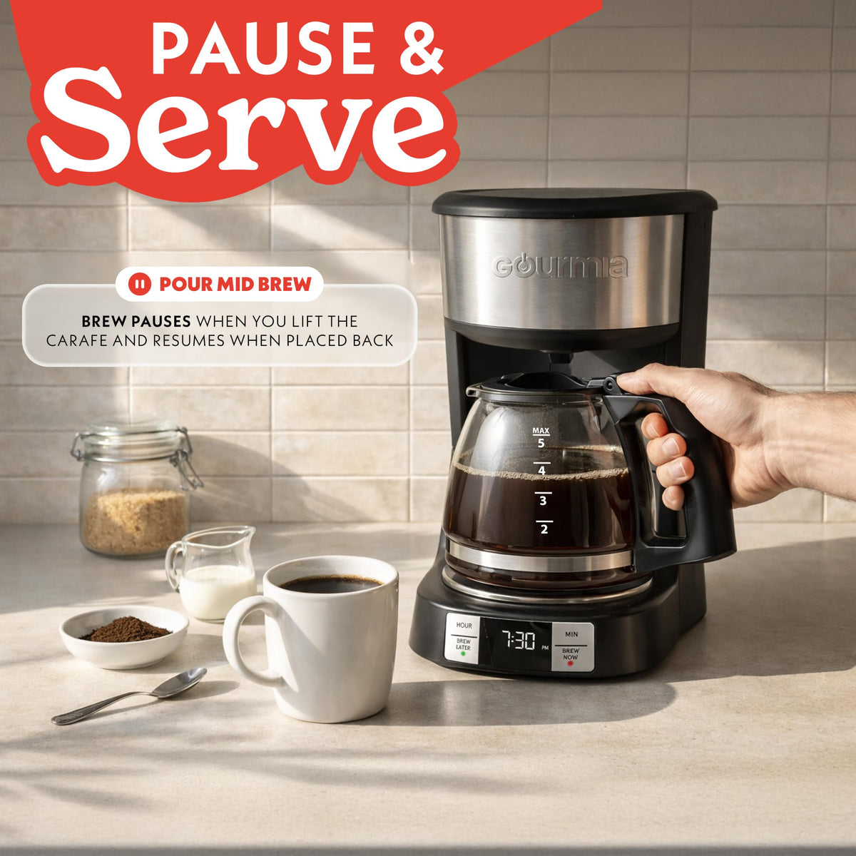 5-Cup Glass Carafe Black Drip Coffee Maker M773031