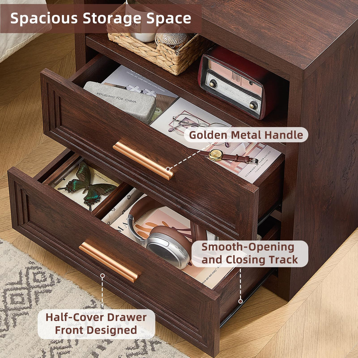 24'' Wide 2 Drawer Wood Nightstand K78257