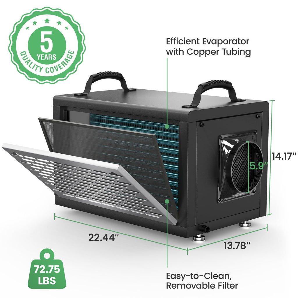 130 Pints Commercial Dehumidifier with Pump & Drain Hose K85073