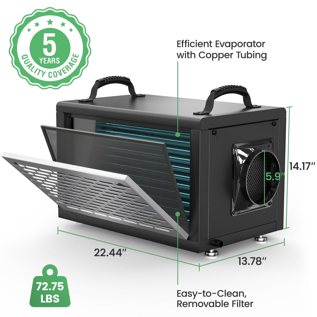 130 Pints Commercial Dehumidifier with Pump & Drain Hose K85073