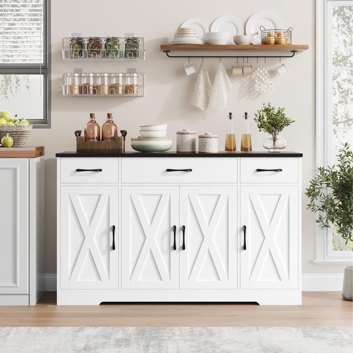 White Kitchen Buffet Sideboard Storage Cabinet K27977