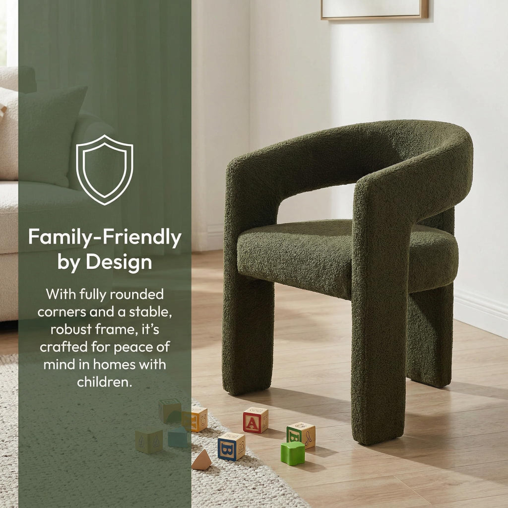 Green Sherpa Barrel Dining Chairs Set of 2 T2650