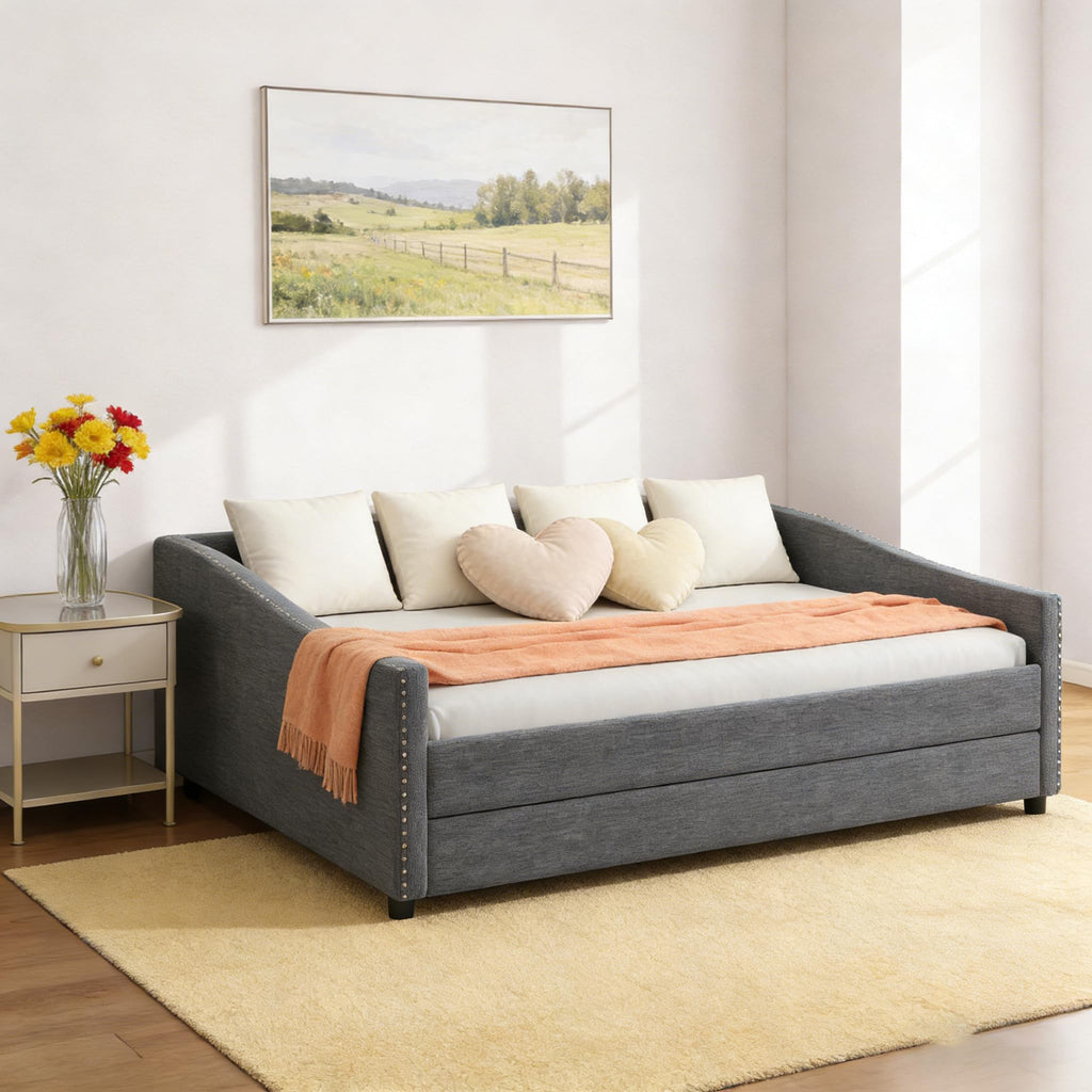 Full Size Upholstered Daybed with Trundle A6819