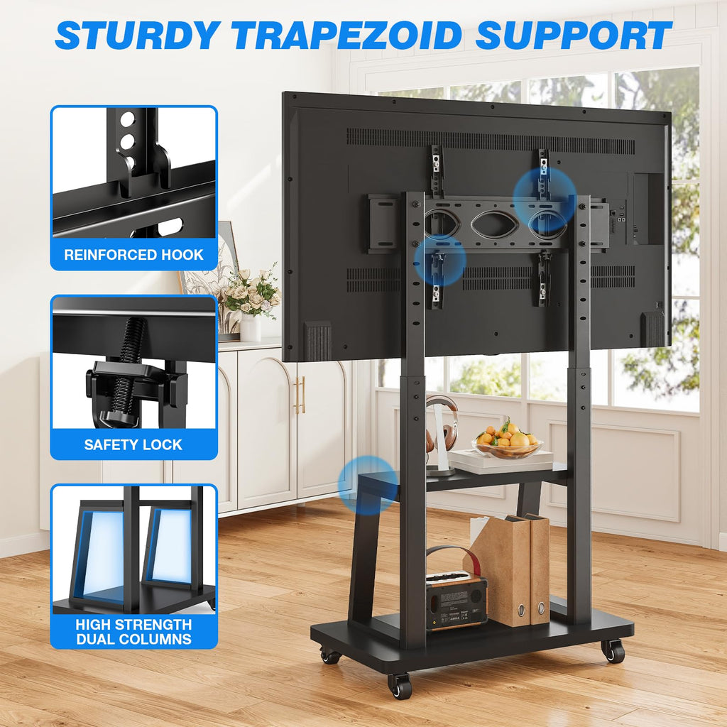 Mobile TV Cart Rolling TV Stand for 37-75 inch TVs P5314