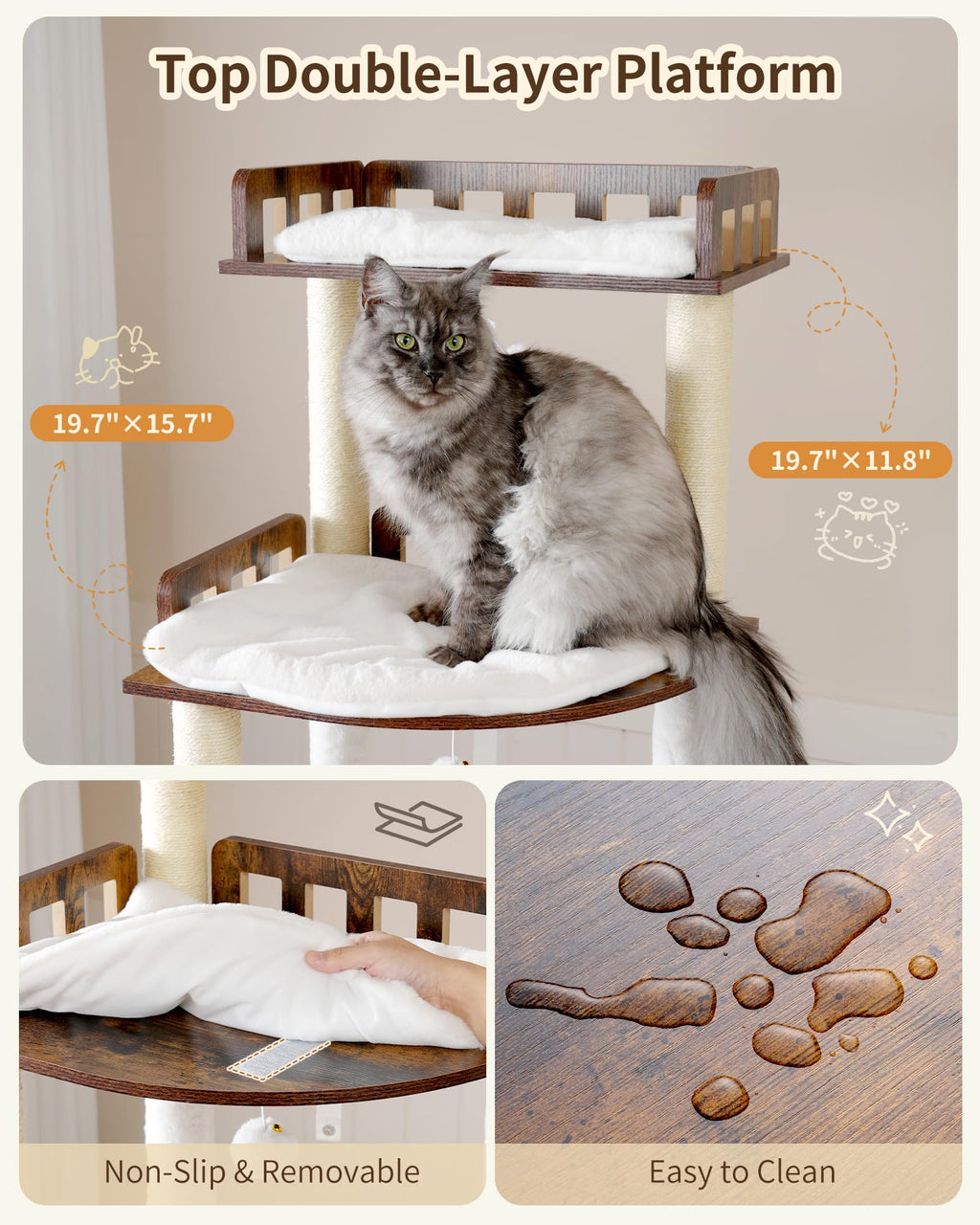 70.5" Wood Tall Cat Tree I89166