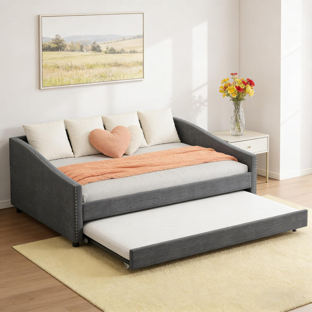 Full Size Upholstered Daybed with Trundle A6819