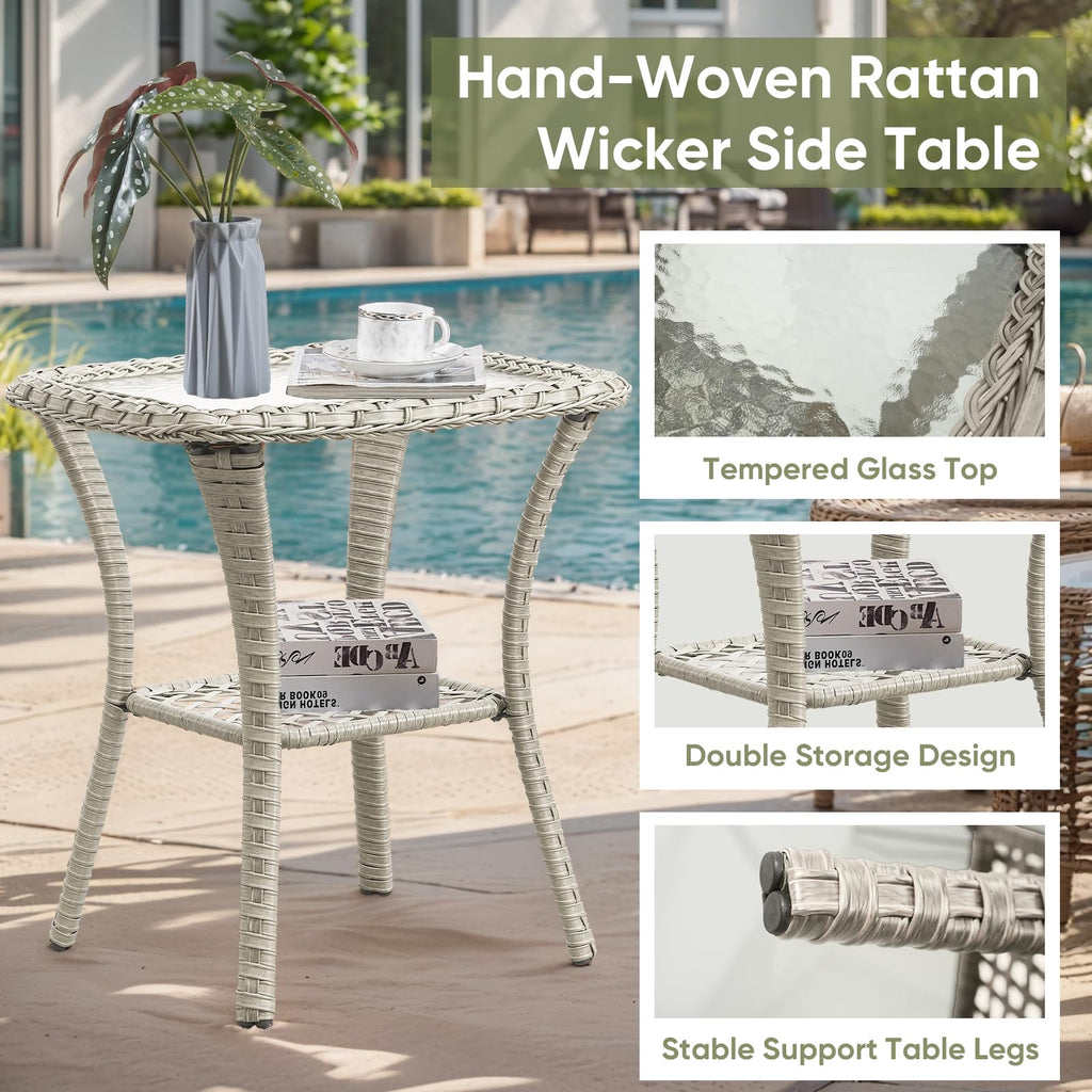 5 Piece Outdoor Swivel Rocker Chairs with Ottomans Z9751