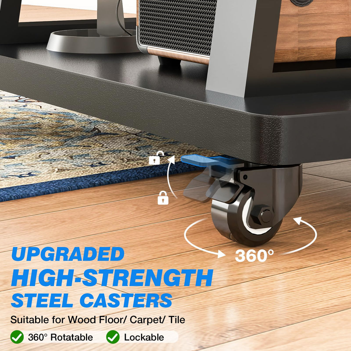 Mobile TV Cart Rolling TV Stand for 37-75 inch TVs P5314